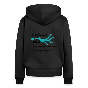water polo - Sweat à capuche zippé Premium bio Femme - noir - Dos - Julia (174cm)