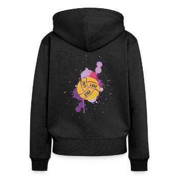 water polo - Sweat à capuche zippé Premium bio Femme - noir - Dos - Julia (174cm)