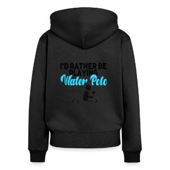 water polo - Sweat à capuche zippé Premium bio Femme - noir - Dos - Julia (174cm)