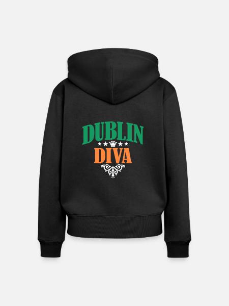 Irland - Frauen Premium Bio Zip Hoodie - Schwarz