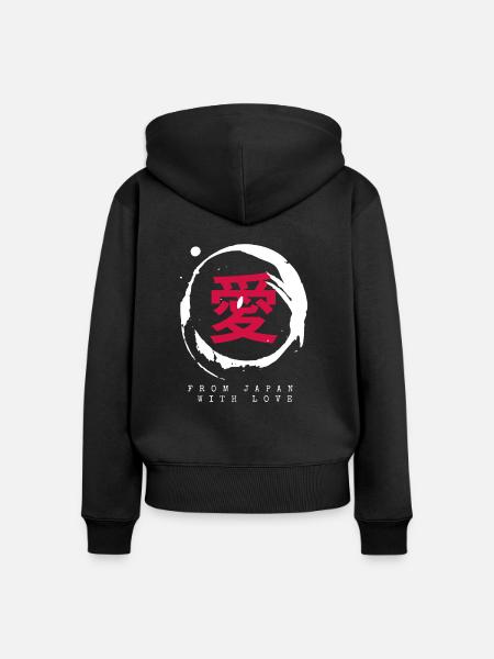 Japan - Frauen Premium Bio Zip Hoodie - Schwarz