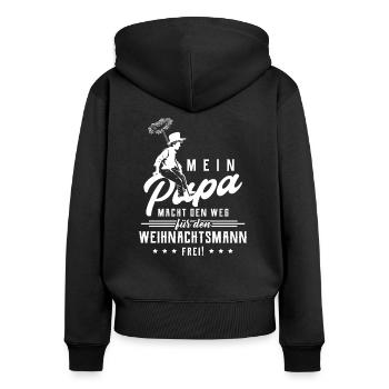 Schornsteinfeger - Frauen Premium Bio Zip Hoodie - Schwarz - Hinten - Julia (174cm)