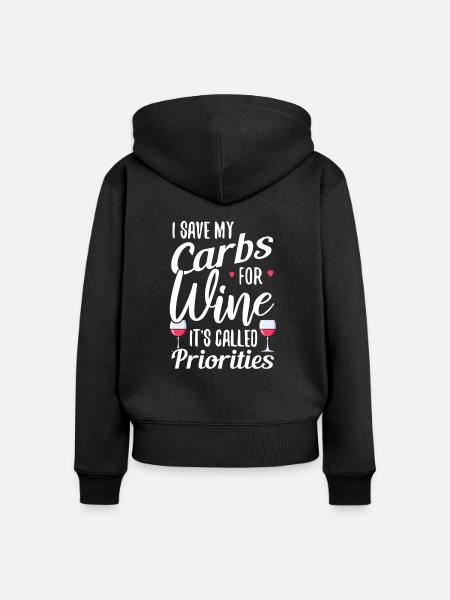 Wein - Frauen Premium Bio Zip Hoodie - Schwarz