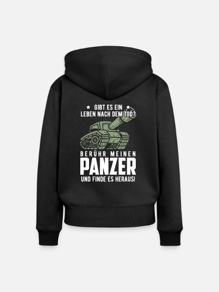 Panzer - Frauen Premium Bio Zip Hoodie - Schwarz