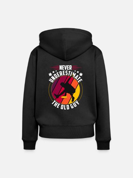Frisbee - Frauen Premium Bio Zip Hoodie - Schwarz
