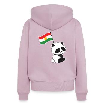Kurdistan Kurdistan Kurdistan Kurdista Drôle - Sweat à capuche zippé Premium bio Femme - rose poudré - Dos - Julia (174cm)