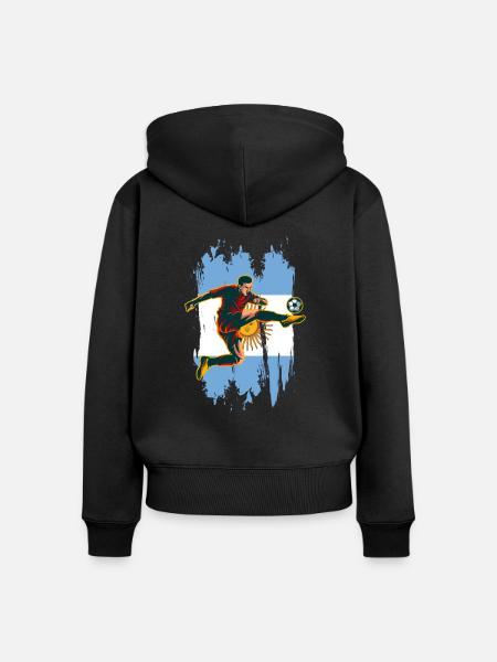 Argentinien - Frauen Premium Bio Zip Hoodie - Schwarz