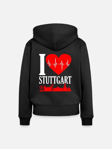 Stuttgart - Frauen Premium Bio Zip Hoodie - Schwarz