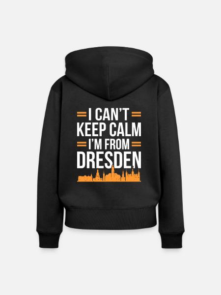 Dresden - Frauen Premium Bio Zip Hoodie - Schwarz
