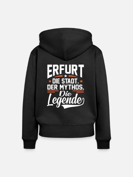 Erfurt - Frauen Premium Bio Zip Hoodie - Schwarz