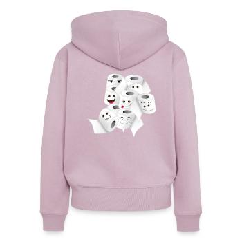 Toilettenpapier. Viel. Virus. Humor behalten - Frauen Premium Bio Zip Hoodie - Altrosa - Hinten - Julia (174cm)