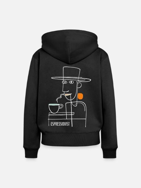 Espressionist - Espresso - Kaffee trinken - Frauen Premium Bio Zip Hoodie - Schwarz