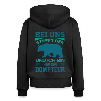 Chef Manager Vorgesetzter Arbeit Job Büro Familie - Frauen Premium Bio Zip Hoodie - Schwarz - Hinten - Julia (174cm)
