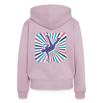 Breakdancing - Women's Premium Organic Zip Hoodie - dusky pink - Back - Julia (174cm)