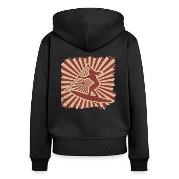 Stand up paddling - Frauen Premium Bio Zip Hoodie - Schwarz - Hinten - Julia (174cm)