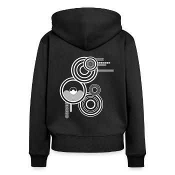 Speaker cycle round tekno 23 - Frauen Premium Bio Zip Hoodie - Schwarz - Hinten - Julia (174cm)