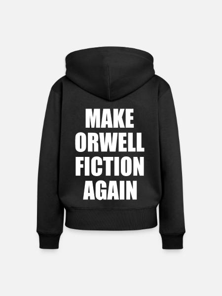 make orwell fiction again - Frauen Premium Bio Zip Hoodie - Schwarz