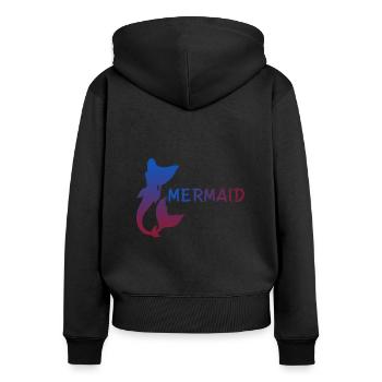 Mermaid ... Mermaid - Women's Premium Organic Zip Hoodie - black - Back - Julia (174cm)