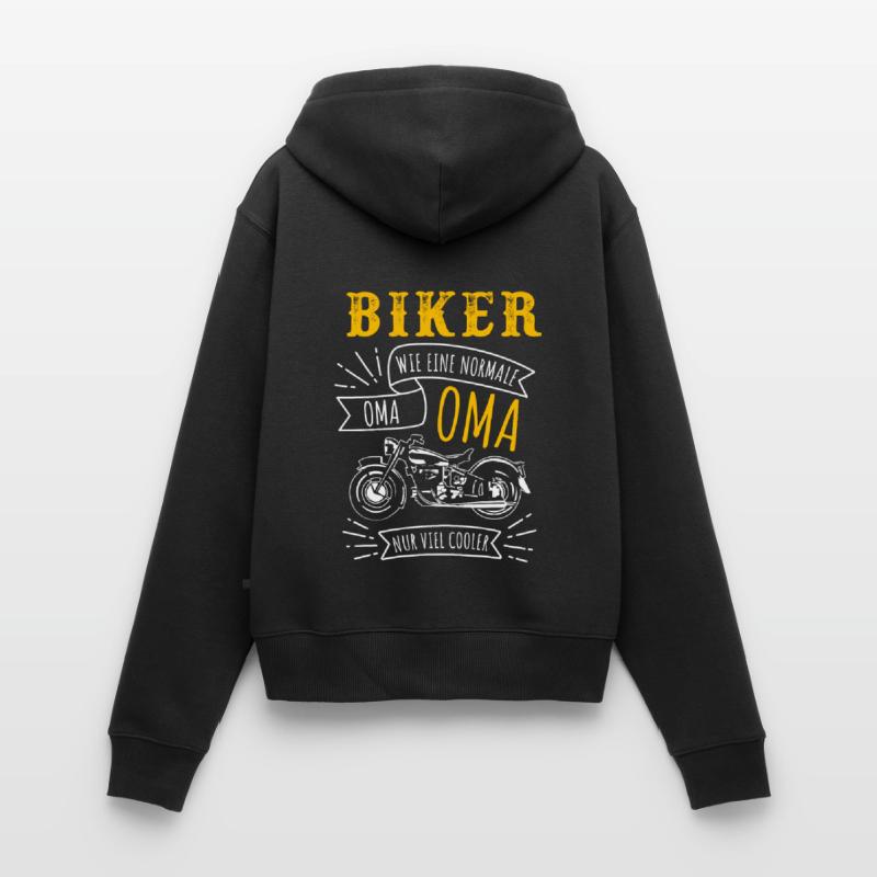 Oma Biker Spruch Muttertag Großmutter Mama Mutter Frauen Premium Bio Zip Hoodie