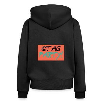 Stag Party - Junggesellenabschied - Frauen Premium Bio Zip Hoodie - Schwarz - Hinten - Julia (174cm)