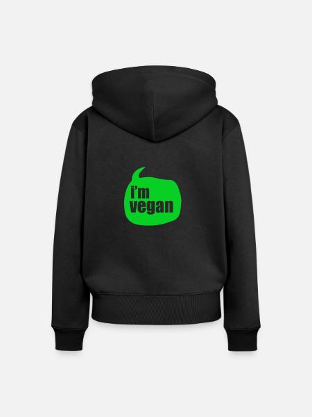veggie - Frauen Premium Bio Zip Hoodie - Schwarz