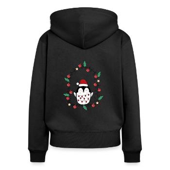 Noël pingouin fête de Noël - Sweat à capuche zippé Premium bio Femme - noir - Dos - Julia (174cm)