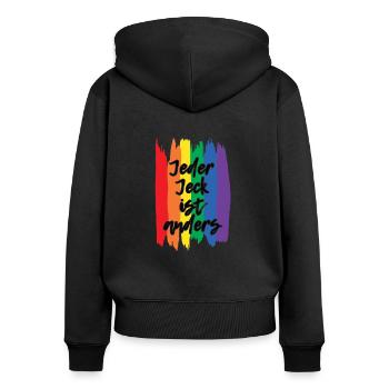 Every jeck is different LGBT Gay Pride Rainbow - Women's Premium Organic Zip Hoodie - black - Back - Julia (174cm)