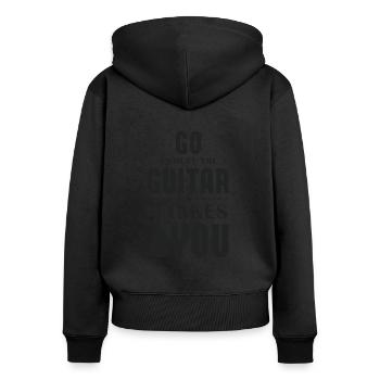 Guitariste rock guitariste - Sweat à capuche zippé Premium bio Femme - noir - Dos - Julia (174cm)