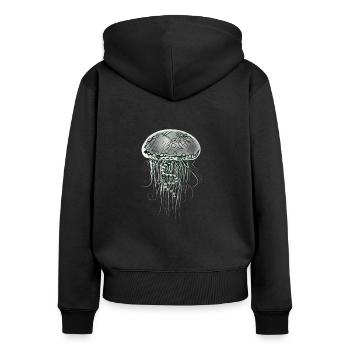 méduse - Sweat à capuche zippé Premium bio Femme - noir - Dos - Julia (174cm)