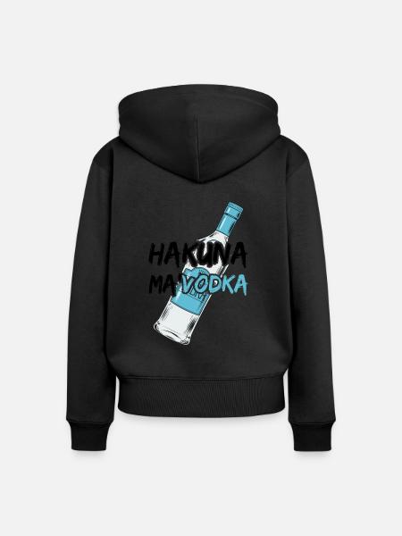 Hakuna ma' VODKA - Frauen Premium Bio Zip Hoodie - Schwarz