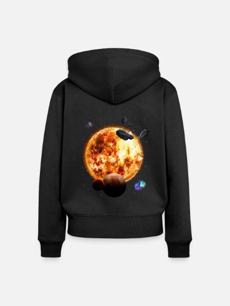 Sonnensystem - Frauen Premium Bio Zip Hoodie - Schwarz