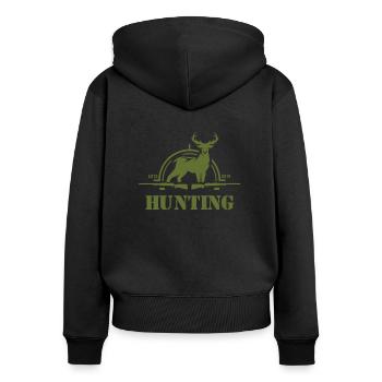 Hunting hunters hunt - Women's Premium Organic Zip Hoodie - black - Back - Julia (174cm)