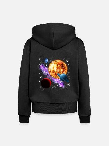 Universum - Frauen Premium Bio Zip Hoodie - Schwarz
