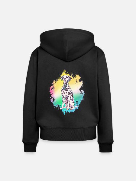 Dalmatiner - Frauen Premium Bio Zip Hoodie - Schwarz