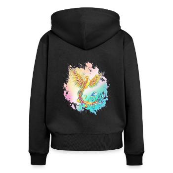 Phoenix - Women's Premium Organic Zip Hoodie - black - Back - Julia (174cm)
