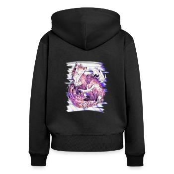 Fox - Women's Premium Organic Zip Hoodie - black - Back - Julia (174cm)
