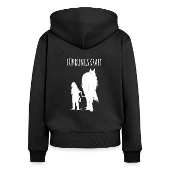 Führungskraft Reiterin Reiterinnen Geschenk Reiten - Frauen Premium Bio Zip Hoodie - Schwarz - Hinten - Julia (174cm)
