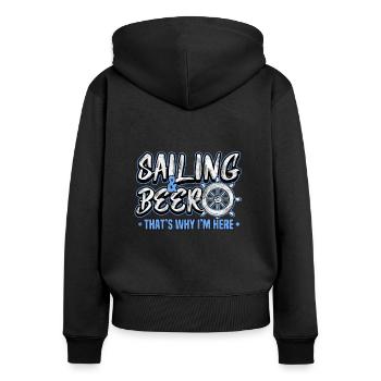 sailing - Women's Premium Organic Zip Hoodie - black - Back - Julia (174cm)