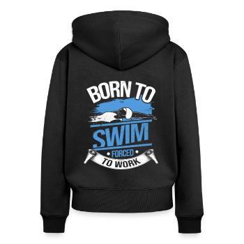 Natation plongée piscine piscine extérieure l'eau mer - Sweat à capuche zippé Premium bio Femme - noir - Dos - Julia (174cm)