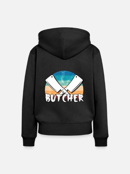 Metzger - Frauen Premium Bio Zip Hoodie - Schwarz