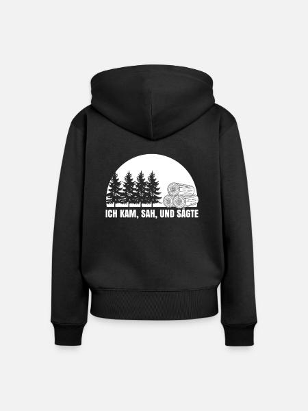 Förster Geschenk - Holzarbeiter Förster - Frauen Premium Bio Zip Hoodie - Schwarz