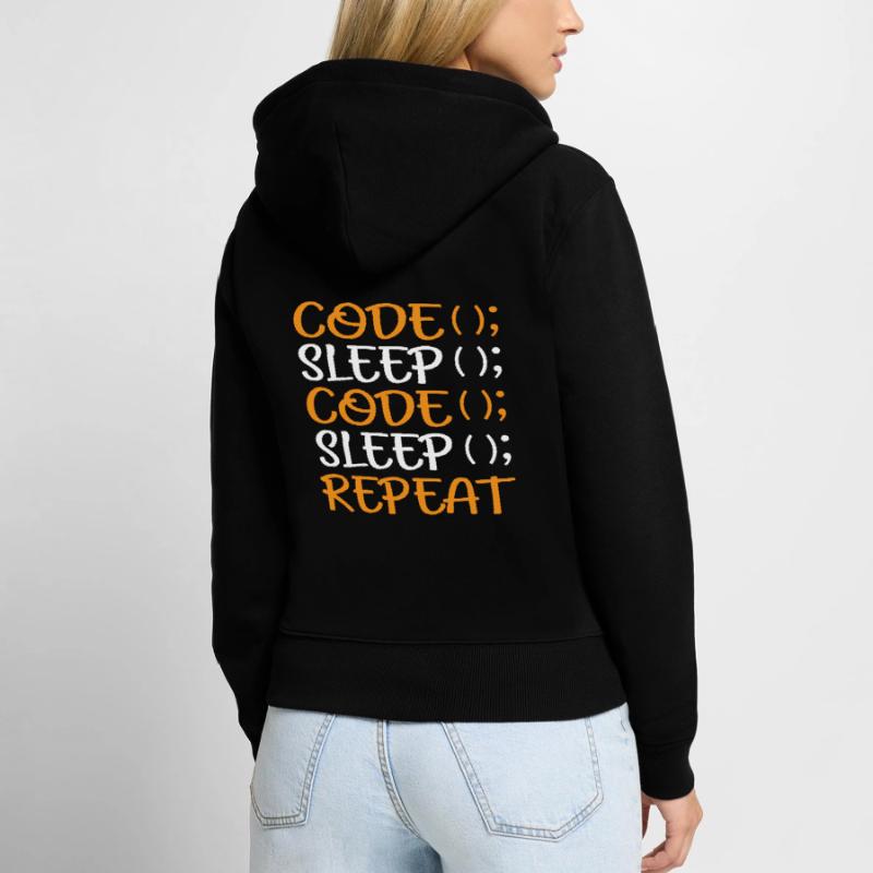 Programmeur Coding Admin Funny Gift Sweat à capuche zippé Premium bio Femme