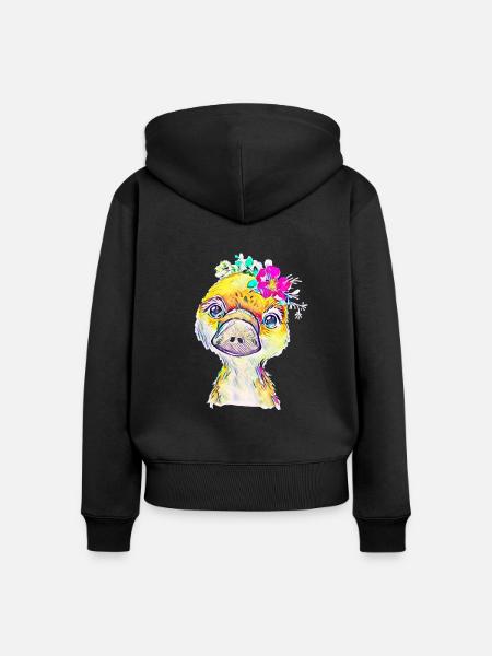 Schnabeltier - Frauen Premium Bio Zip Hoodie - Schwarz