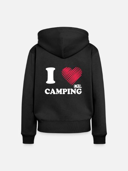 Camper - Frauen Premium Bio Zip Hoodie - Schwarz