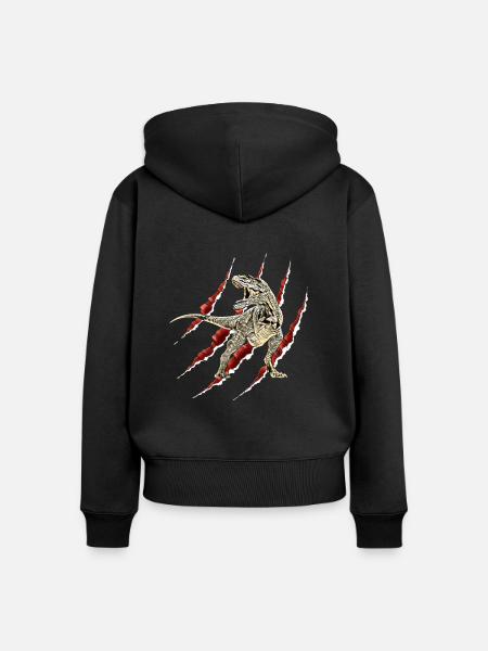 Tyrannosaurus Rex - Frauen Premium Bio Zip Hoodie - Schwarz