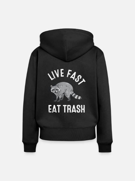 Waschbär - Frauen Premium Bio Zip Hoodie - Schwarz