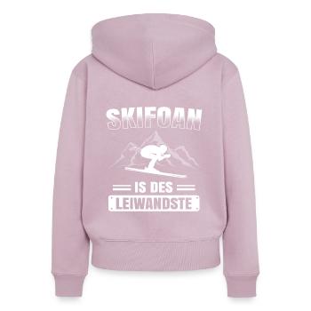 Skifoan Is Des Leiwandste Ski Skifahrer Mundart - Frauen Premium Bio Zip Hoodie - Altrosa - Hinten - Julia (174cm)