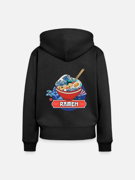 Ramen - Frauen Premium Bio Zip Hoodie - Schwarz
