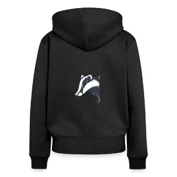Süßes Dachs Geschenk - Frauen Premium Bio Zip Hoodie - Schwarz - Hinten - Julia (174cm)