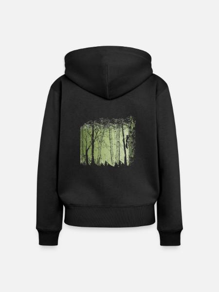 Eichhörnchen im Wald - Frauen Premium Bio Zip Hoodie - Schwarz
